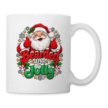 Bartig und Fröhlich: Weihnachtsmann - Tasse - Weiß - Rechts