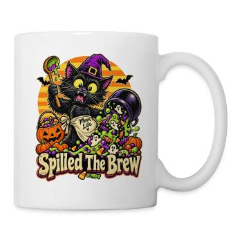 Halloween-Hexenkatze Spilled The Brew - Tasse - Weiß - Rechts