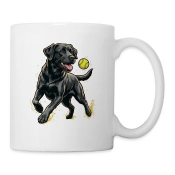 Schwarzer Labrador-Verfolgungsball – Labrador-Retriever-Liebhaber - Tasse - Weiß - Rechts