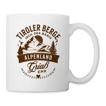 Tiroler Berge Alpenland Griaß Enk Bärig - Tasse - Weiß - Rechts