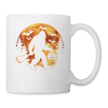 Bigfoot Halloween-Mond und Fledermäuse - Tasse - Weiß - Rechts