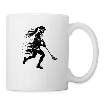 Lacrosse Mädchen - Tasse - Weiß - Rechts