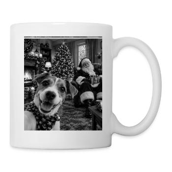 Jack Russell Terrier Hund Selfie Weihnachtsmann - Tasse - Weiß - Rechts