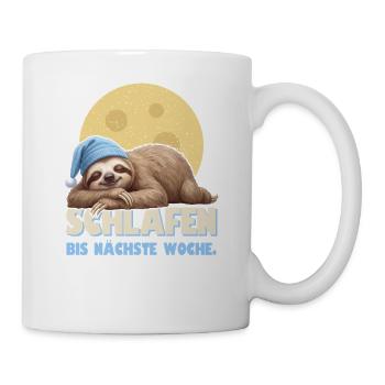 Faultier schläft - Schlafen bis nächste Woche - Tasse - Weiß - Rechts