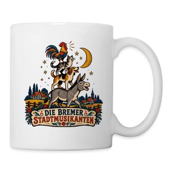 Bremer Stadtmusikanten Stack - Tasse - Weiß - Rechts