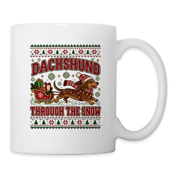 Dachshund Through The Snow Design - Tasse - Weiß - Rechts