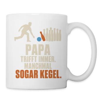 Papa trifft immer manchmal sogar Kegel – Kegeln - Tasse - Weiß - Rechts