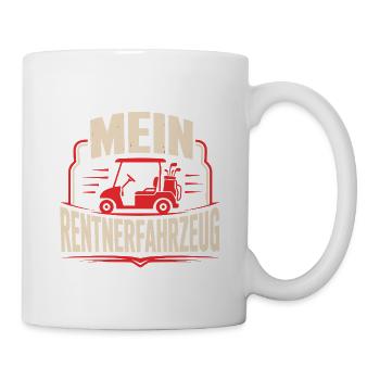 Mein Rentnerfahrzeug Golf Caddy - Tasse - Weiß - Rechts