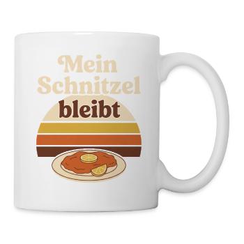 Mein Schnitzel bleibt Spruch Retro - Tasse - Weiß - Rechts