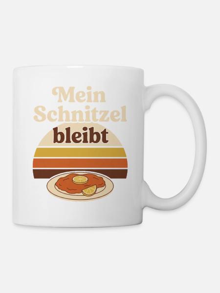 Mein Schnitzel bleibt Spruch Retro - Tasse - Weiß