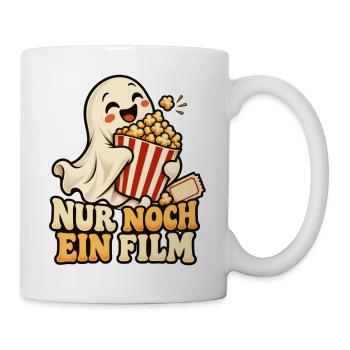 Popcorngeist beim Filmabend - Tasse - Weiß - Rechts