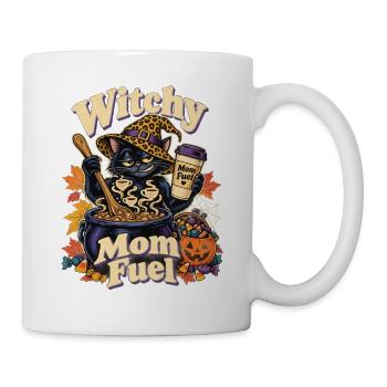 Halloween Hexenkatze Witchy Mom Fuel - Tasse - Weiß - Rechts