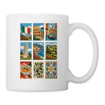 Italien Briefmarken - Tasse - Weiß - Rechts
