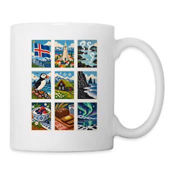 Island Briefmarken - Tasse - Weiß - Rechts