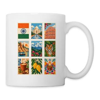 Indien Briefmarken - Tasse - Weiß - Rechts