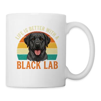 Das Leben ist besser mit einem schwarzen Labrador – Labrador-Mama Labrador Papa - Tasse - Weiß - Rechts