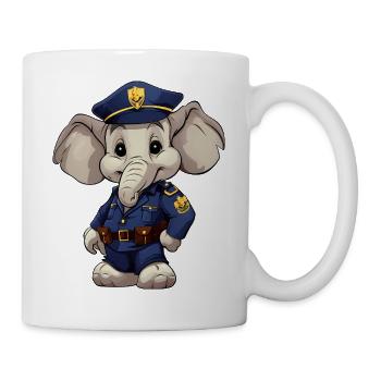 Polizist Elefant - Tasse - Weiß - Rechts