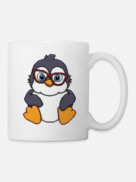 Schiefer Schatten-Pinguin - Tasse - Weiß