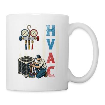 Patriotic HVAC Tech – Heizung und Kühlung unter US-Flagge - Tasse - Weiß - Rechts