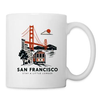 San Francisco Golden Gate Kabelcar Szene - Tasse - Weiß - Rechts