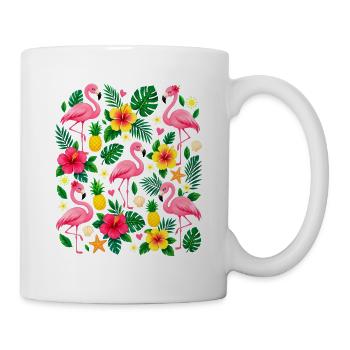 Niedlicher Flamingo Süße Flamingos - Tasse - Weiß - Rechts