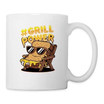 Grill Power Burger Für Grillfans Und BBQ Liebhaber - Tasse - Weiß - Rechts