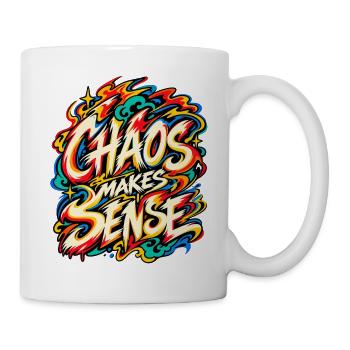 Chaos macht Sinn – Bunte Explosionskunst - Tasse - Weiß - Rechts