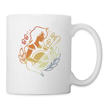 Comic Art Banjospielerin - Tasse - Weiß - Rechts