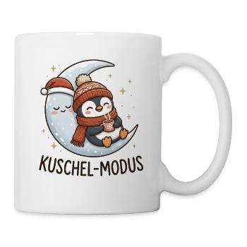 Kuschel Modus Pinguin Mond Winter Gemütlich - Tasse - Weiß - Rechts