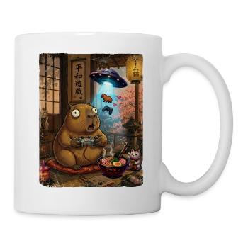 Lustiges Capybara Japan Gaming Wasserschwein Gamer - Tasse - Weiß - Rechts