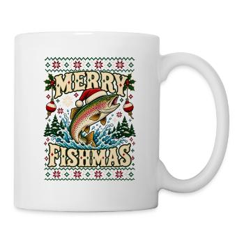 Merry Fishmas Fishing Christmas - Tasse - Weiß - Rechts