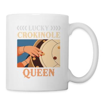 Glückliche Crokinole Queen – Brettspiel Frauen - Tasse - Weiß - Rechts