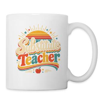 Retro Substitute Lehrer - Tasse - Weiß - Rechts