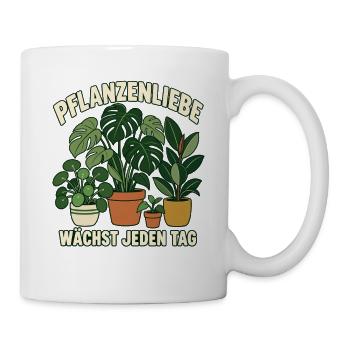 Pflanzenliebe wächst jeden Tag Geschenkidee - Tasse - Weiß - Rechts