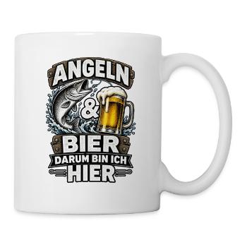 Angeln & Bier – Darum bin ich hier - Tasse - Weiß - Rechts