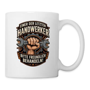 Letzter Handwerker Kraftlogo - Tasse - Weiß - Rechts