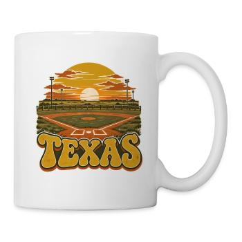 Texas Sonnenuntergang Baseballfeld - Tasse - Weiß - Rechts