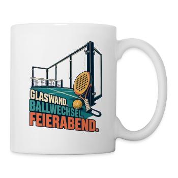 Feierabend Paddel-Tennis Glaswand - Tasse - Weiß - Rechts