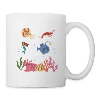 Nautilus Unterwasser Kinder Garnele Meerjungfrau - Tasse - Weiß - Rechts