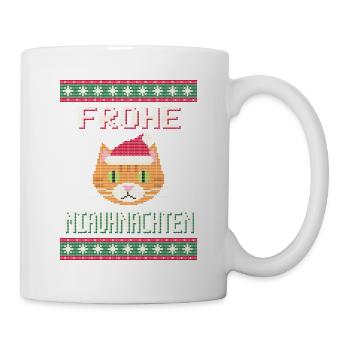 Frohe Miauhnachten - Katze Ugly Sweater - Tasse - Weiß - Rechts