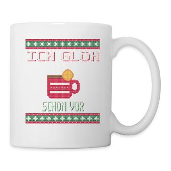 Ich glüh schon vor - Glühwein Ugly Sweater - Tasse - Weiß - Rechts