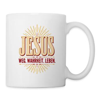 Jesus Weg Wahrheit Leben Grafik - Tasse - Weiß - Rechts