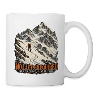 No Lifts Required – Skitour am Steilhan - Tasse - Weiß - Rechts