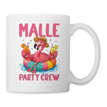  Malle Party Crew Flamingo Mallorca Sommer Pool - Tasse - Weiß - Rechts