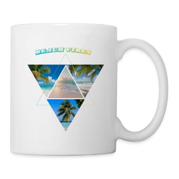 Beach vibes Palmen - Tasse - Weiß - Rechts