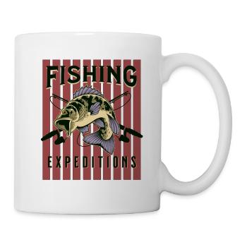 Fishing Expedition – Vintage Hecht für Angler - Tasse - Weiß - Rechts