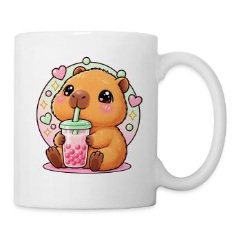 Süßes Kawaii Capybara Boba Tee Anime Ästhetik - Tasse - Weiß - Rechts