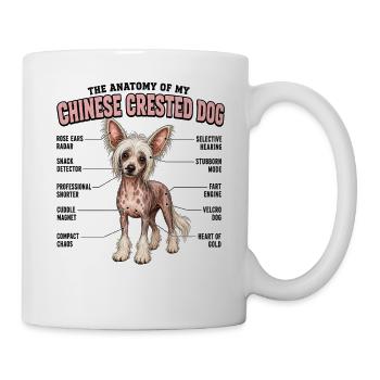 Anatomie Chinesischer Schopfhund Gassi - Tasse - Weiß - Rechts