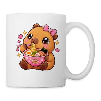 Süßes Kawaii Capybara Ramen Anime Ästhetik - Tasse - Weiß - Rechts