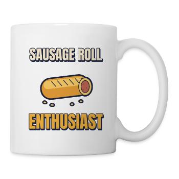 Wurstrollen-Enthusiast – lustige britische Bäckerei - Tasse - Weiß - Rechts